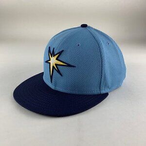 Tampa Bay Rays MLB Light Blue New Era Fitted Hat Mens 7 7/8 New
